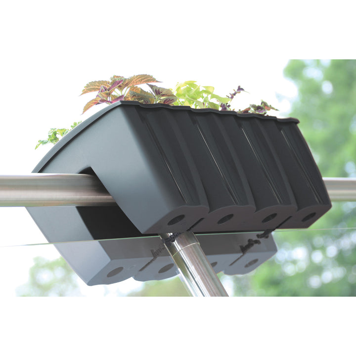 Květináč na balkonové zábradlí Prosperplast, 58 cm, antracit, DCRO600