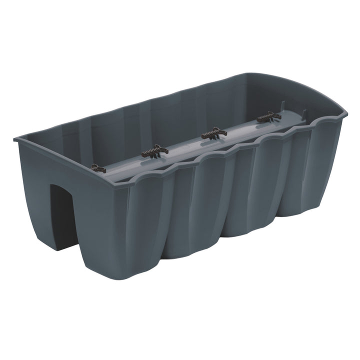 Květináč na balkonové zábradlí Prosperplast, 58 cm, antracit, DCRO600
