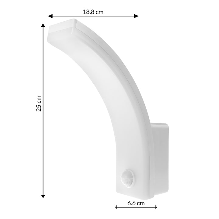 LED lampa Maclean s pohybovým čidlem, PIR pohybové čidlo, bílá, 20W, IP65, 2000lm, neutrální bílá (4000K) MCE512 W, 2 kusy