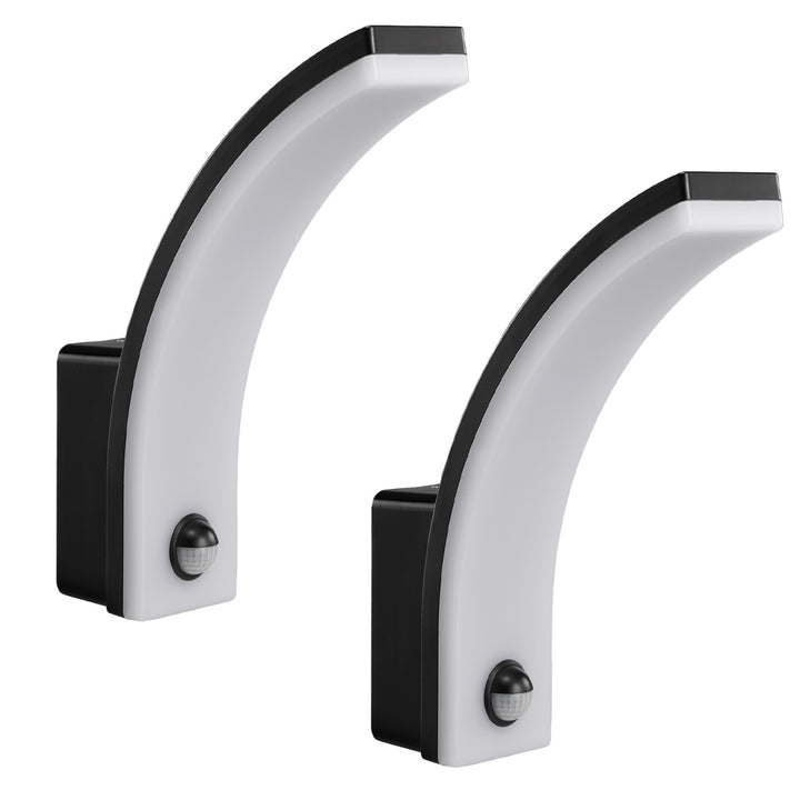 Senzor pohybu Maclean LED lampa, PIR senzor pohybu, černá, 20W, IP65, 2000lm, neutrální bílá (4000K) MCE512 B, 2 kusy