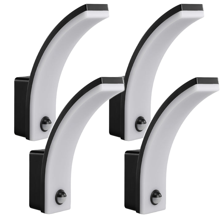 Senzor pohybu Maclean LED lampa, PIR senzor pohybu, černá, 20W, IP65, 2000lm, neutrální bílá (4000K) MCE512 B, 4 kusy