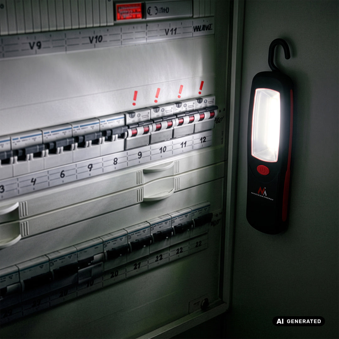 Dílenská lampa COB LED Maclean, magnet, háček, MCE03, 2 ks