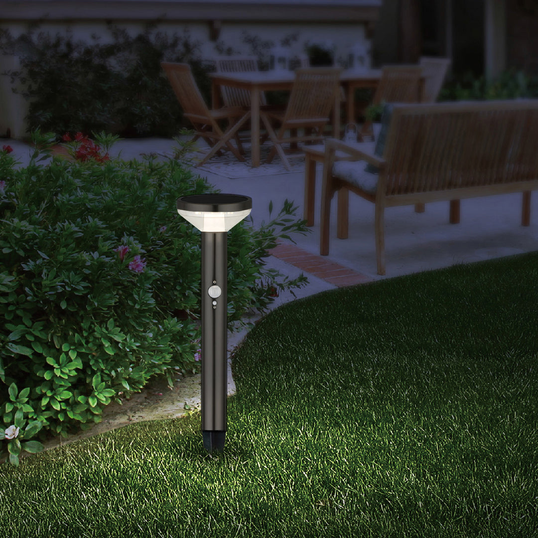 Solární LED světlo Maclean, se senzorem, 3 režimy, zásuvné, Li-ion 18650, IP44, 3,7 V, 1200 mAh, černá, MCE465 B, 6 kusů