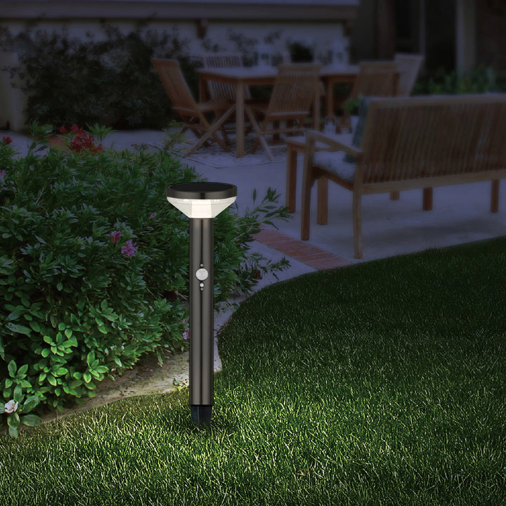Solární LED světlo Maclean, se senzorem, 3 režimy, zásuvné, Li-ion 18650, IP44, 3,7 V, 1200 mAh, černá, MCE465 B, 6 kusů