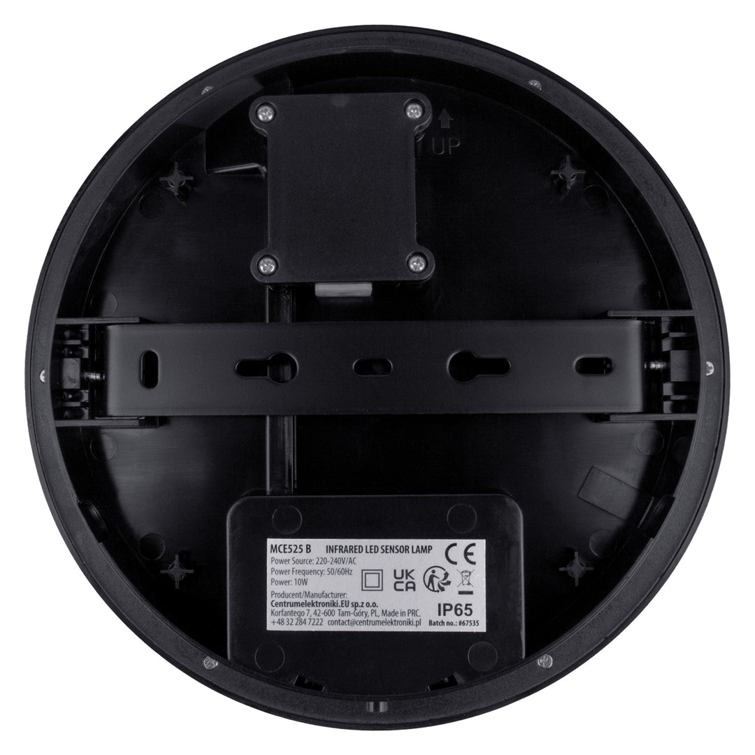 LED lampa s pohybovým senzorem Maclean, PIR senzor, černá barva, 10 W, IP65, 1000 lm, neutrální barva, MCE525 B