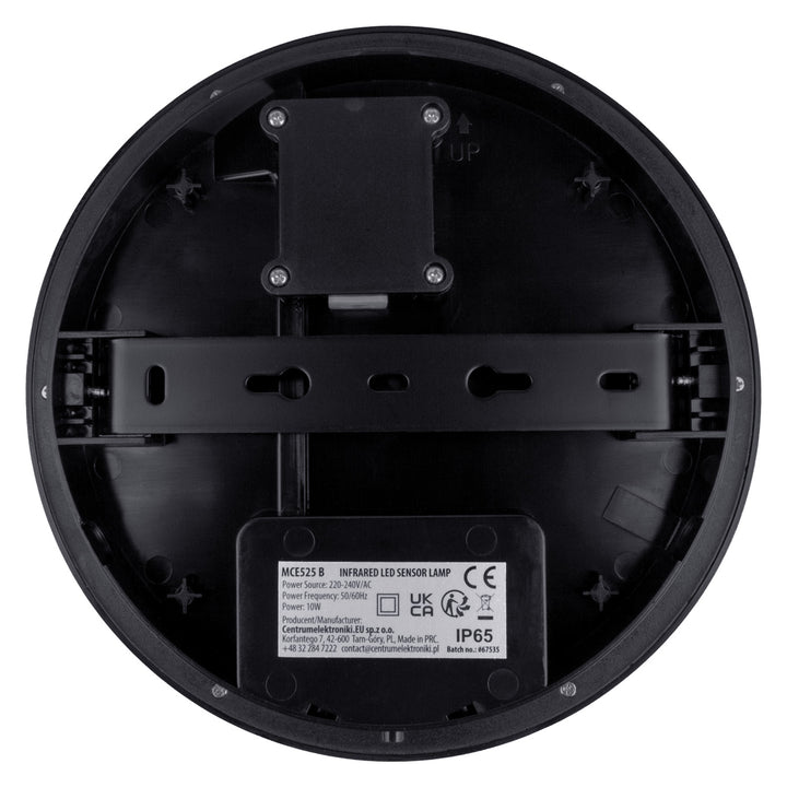 LED lampa s pohybovým senzorem Maclean, PIR senzor, černá barva, 10 W, IP65, 1000 lm, neutrální barva, MCE525 B