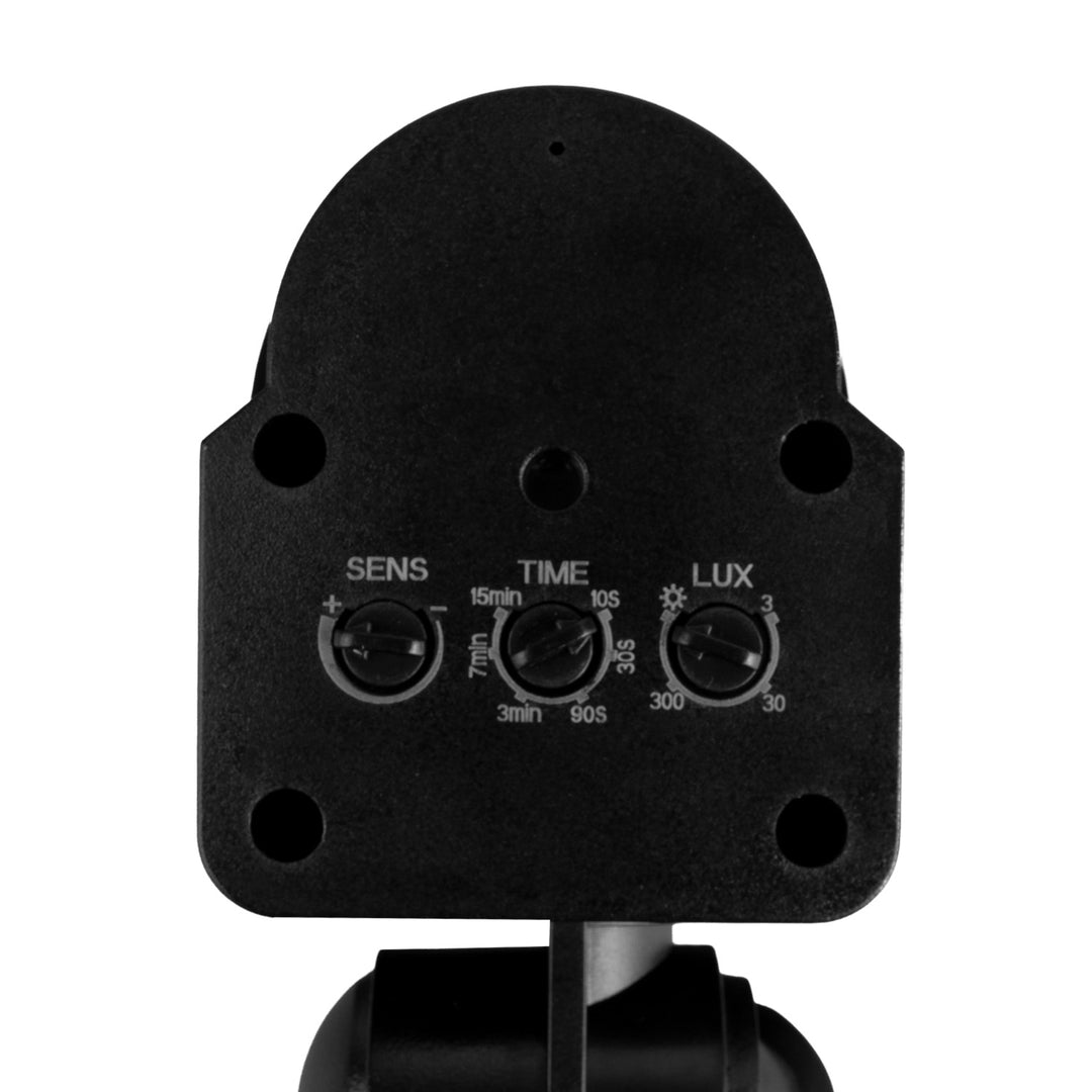 Nástěnný pohybový a soumrakový senzor Maclean, 180°, max. 1200 W, černý s černou clonou, MCE25 B/B