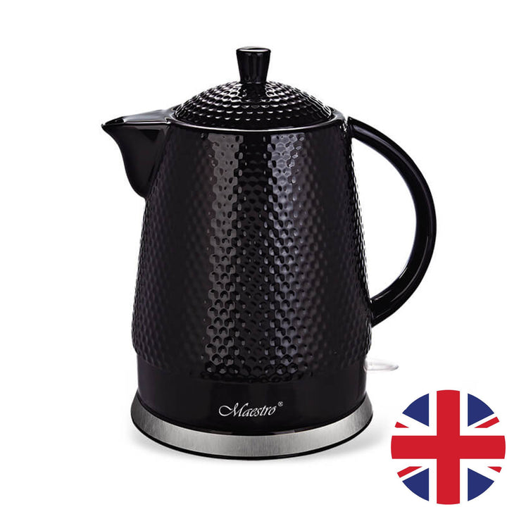 Sklokeramická konvice Maestro, objem 1,5 litru, 1500 W, černá, MR069 UK plug