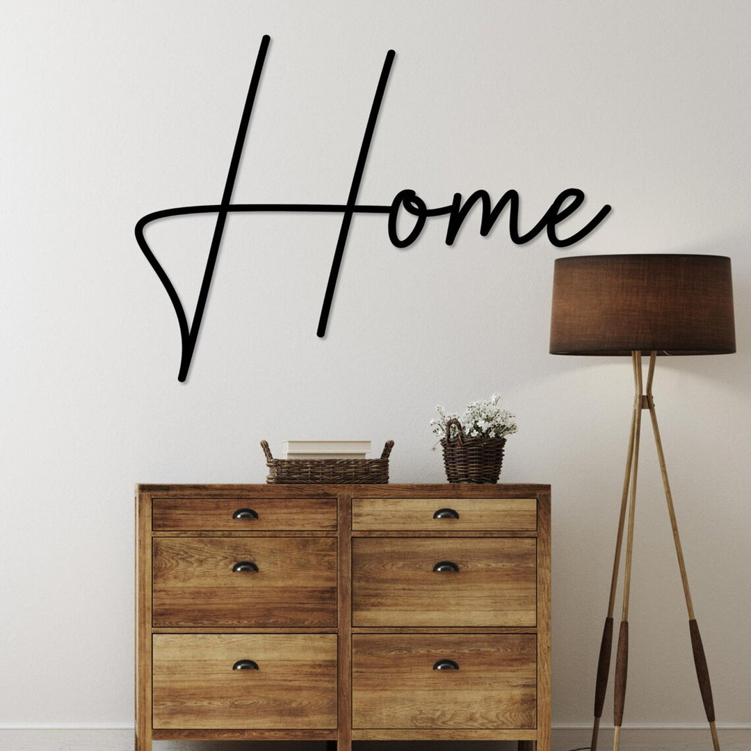 Ažurový obraz, 3D dekorace na zeď, 3D obraz "Home" 120x67cm černý