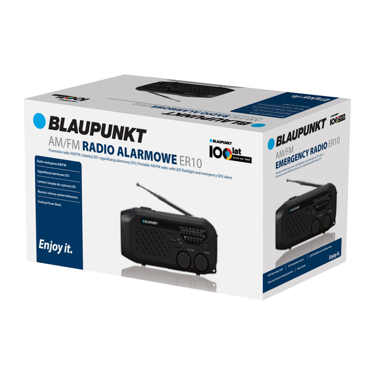 Rádio Blaupunkt síťové/akumulátorové, LED svítilna, SOS indikace, anténa, ER10