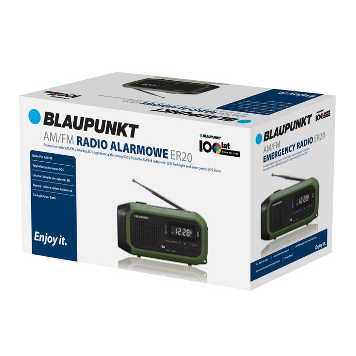 Rádio Blaupunkt síťové/akumulátorové, LED svítilna, SOS indikace, anténa, ER20