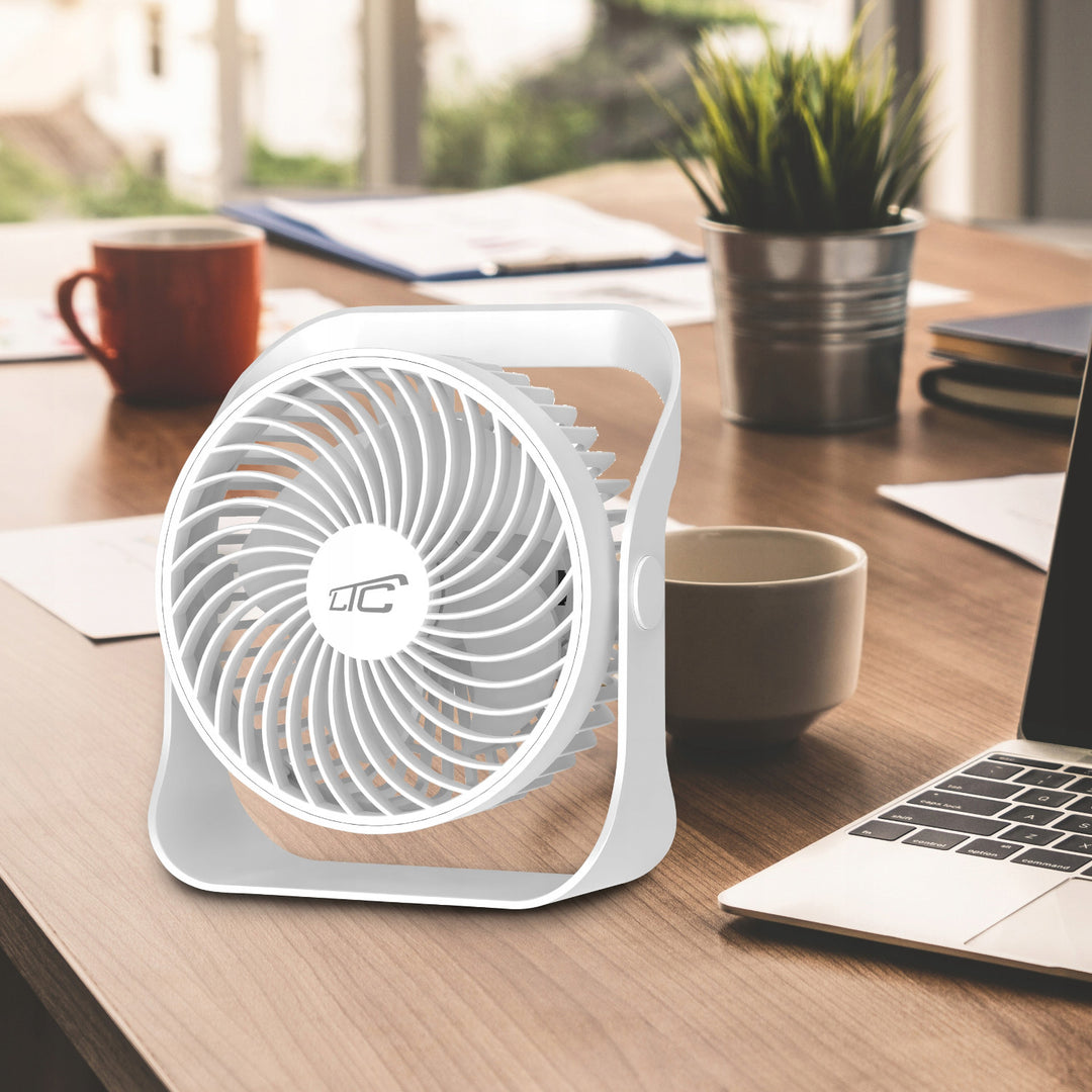 Bezdrátový stolní ventilátor LTC, nabíjení přes USB C, 4 úrovně rychlosti, baterie 2000 mAh, LXWB16