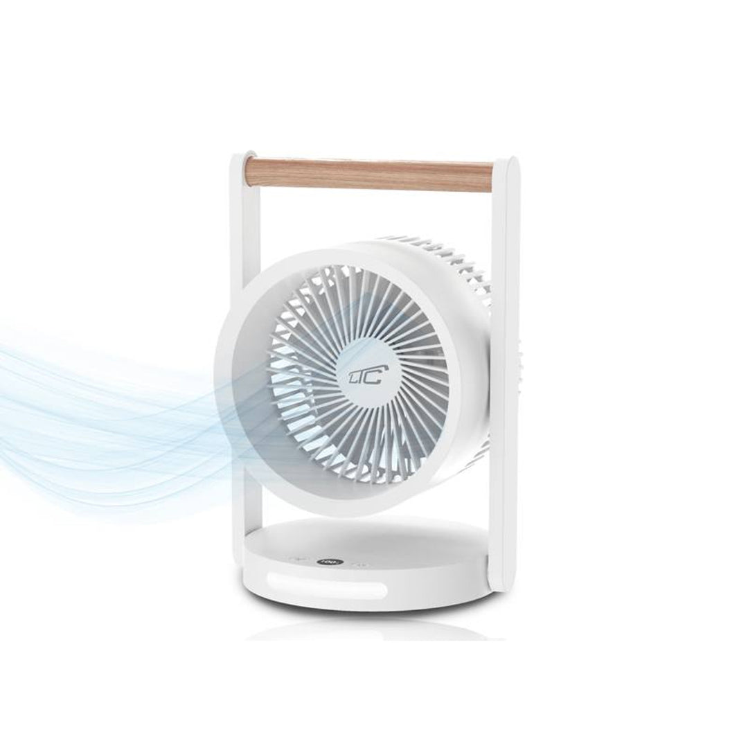 Bezdrátový stolní ventilátor LTC, noční světlo a LED displej, 5 stupňů rychlosti, baterie 3600 mAh, LXWB17