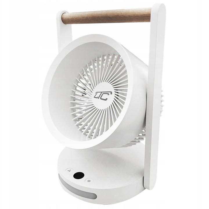 Bezdrátový stolní ventilátor LTC, noční světlo a LED displej, 5 stupňů rychlosti, baterie 3600 mAh, LXWB17