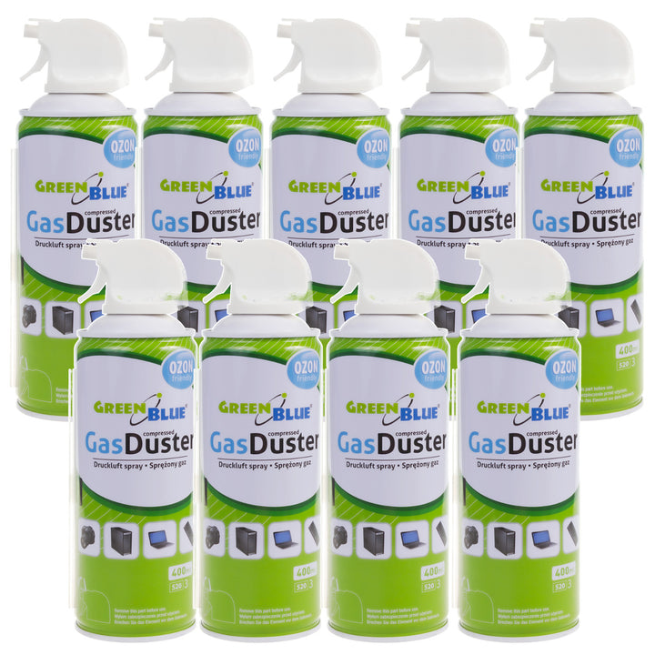 Stlačený vzduch GreenBlue GB400 400ml pistolový rozprašovač - pistolový sprej, 9 kusů