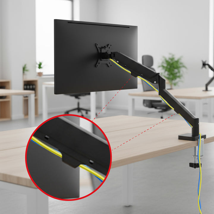 Držák monitoru Maclean, plynová pružina, 17"-32", 2-10 kg, černý, MC-133