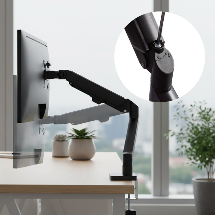 Držák monitoru Maclean, plynová pružina, 17"-32", 2-10 kg, černý, MC-133