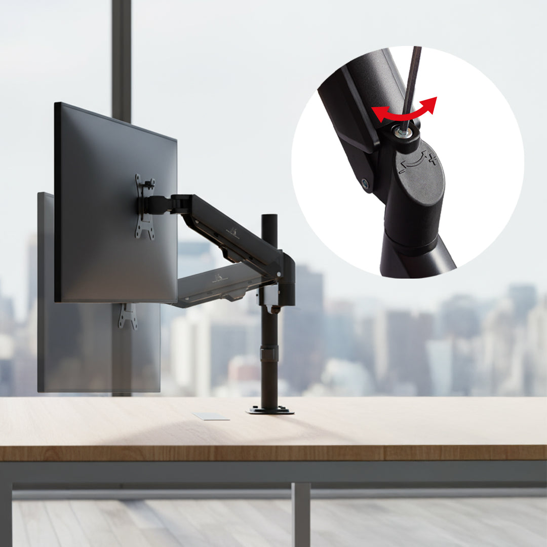 Držák monitoru Maclean, plynová pružina, 17"-32", 2-10 kg, černý, MC-135