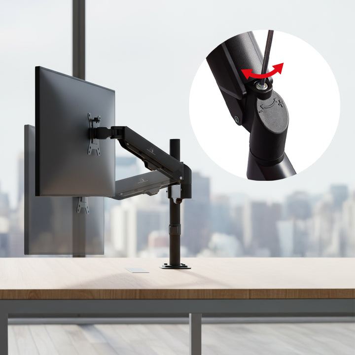 Držák monitoru Maclean, plynová pružina, 17"-32", 2-10 kg, černý, MC-135