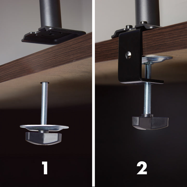 Držák pro 2 monitory Maclean, plynová pružina, 17"-32", 2-10 kg, černý, MC-136