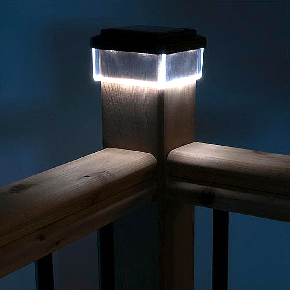 GreenBlue LED solární sloupková lampa, 80x80mm, obálková stříška, GB127, 4 kusy