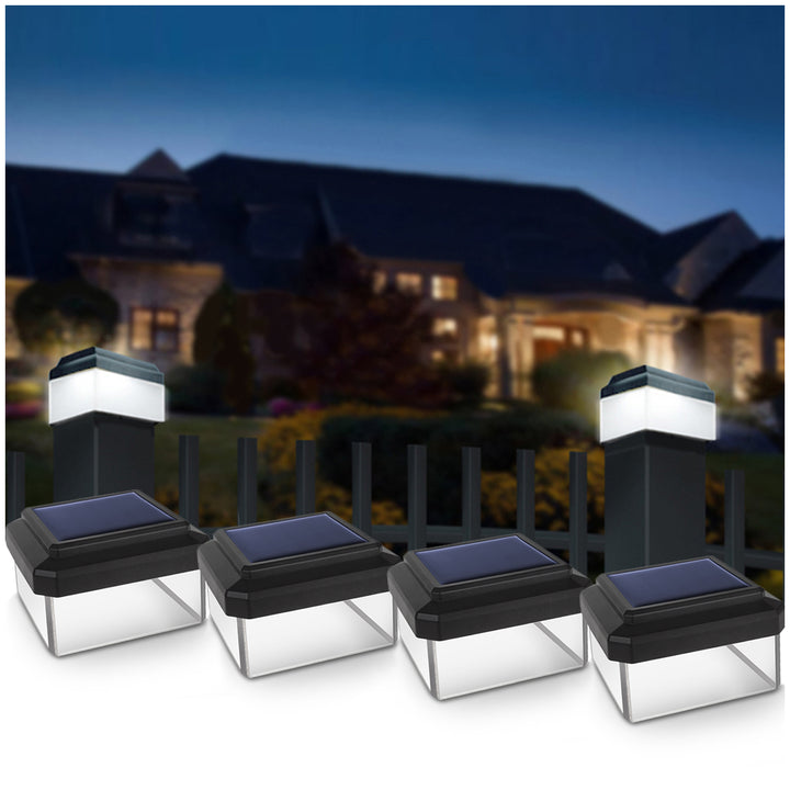 GreenBlue solární LED světlo na stožár, 60x60mm, obálková stříška, GB126, 4 kusy
