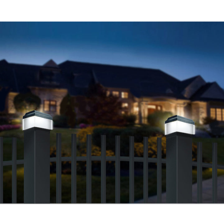 GreenBlue solární LED světlo na stožár, 100x100mm, obálková stříška, GB128, 4 kusy