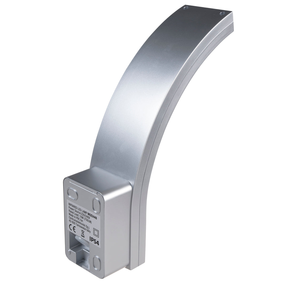 Senzor pohybu Maclean LED lampa, PIR senzor pohybu, stříbrná, 10W, IP54, 750lm, neutrální bílá (4000K) MCE244 S, 2 kusy