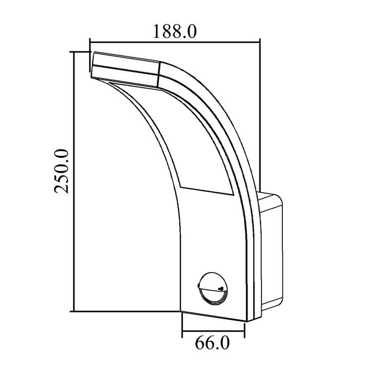 Senzor pohybu Maclean LED lampa, PIR senzor pohybu, stříbrná, 10W, IP54, 750lm, neutrální bílá (4000K) MCE244 S, 2 kusy