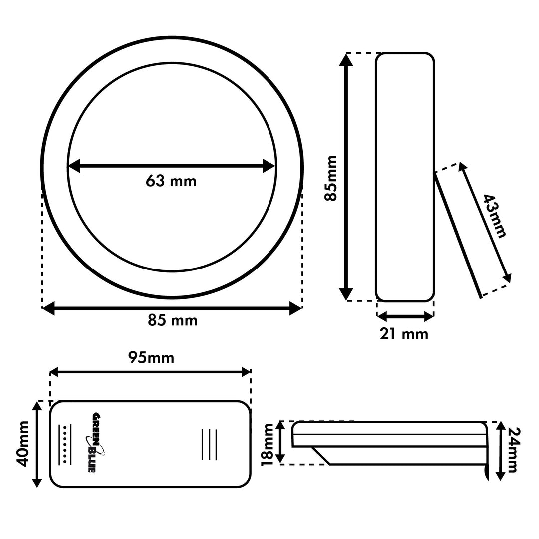 Bezdrátová meteorologická stanice GreenBlue, teplota IN/OUT, hodiny, volba °C / °F, dosah až 60 m, GB162