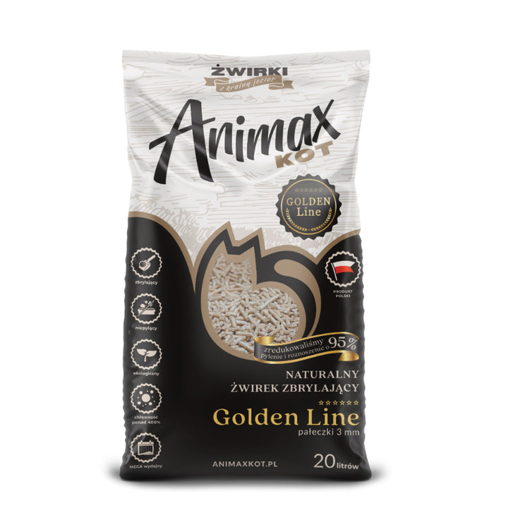 Podestýlka, Animax Golden line 3 mm, malé válečky, pytel 20 l