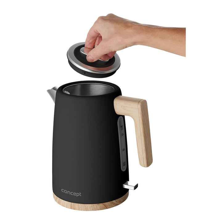 Rychlovarná konvice Concept ELWOOD, nerezová ocel, 1,7 l, ukazatel hladiny vody, RK3316