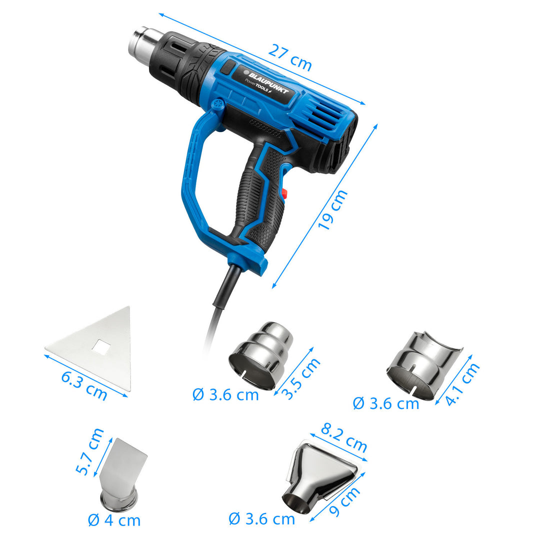 Horkovzdušná pistole Blaupunkt, 2000 W, ovládání dmychadlem, rozsah 350-600 °C, HG2010