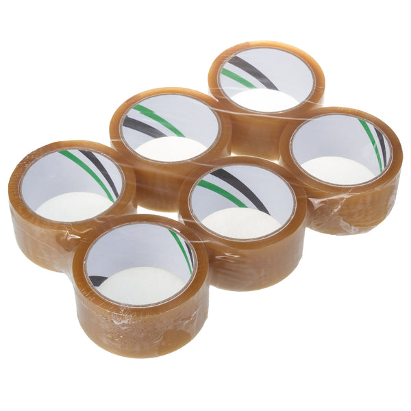 Průhledná rozpouštědlová samolepicí balicí páska 54m 48mm - 6 kusů