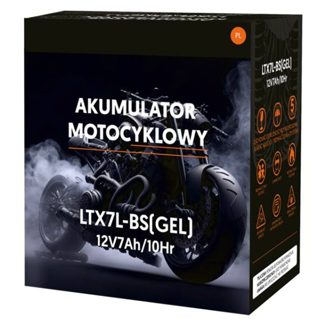 Gelová baterie Lamex, motocyklová, 12V, 7Ah, LTX7L-BS