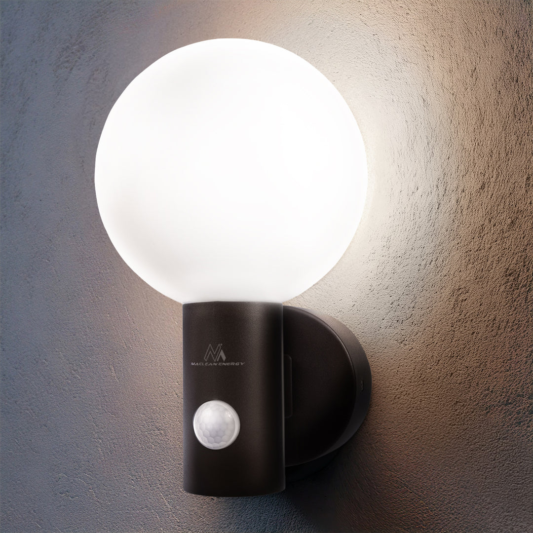 Senzor pohybu Maclean LED lampa, PIR senzor pohybu, černá, 15W, IP65, 1600lm, neutrální bílá (4000K) MCE515 B, 2 kusy