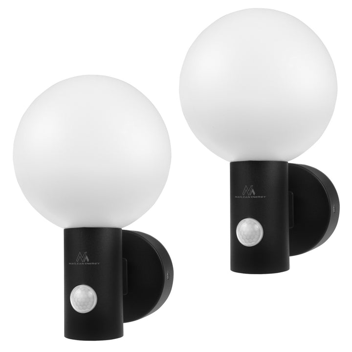 Senzor pohybu Maclean LED lampa, PIR senzor pohybu, černá, 15W, IP65, 1600lm, neutrální bílá (4000K) MCE515 B, 2 kusy