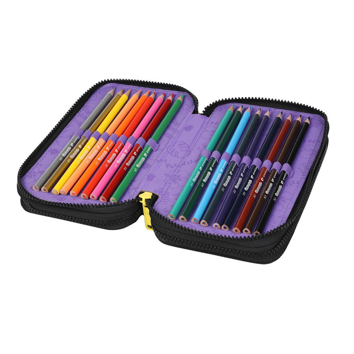 Školní batoh 19 L Coolpack Jerry DISNEY STITCH černý + CoolPack tříkomorový penál s příslušenstvím JUMPER 3 STITCH