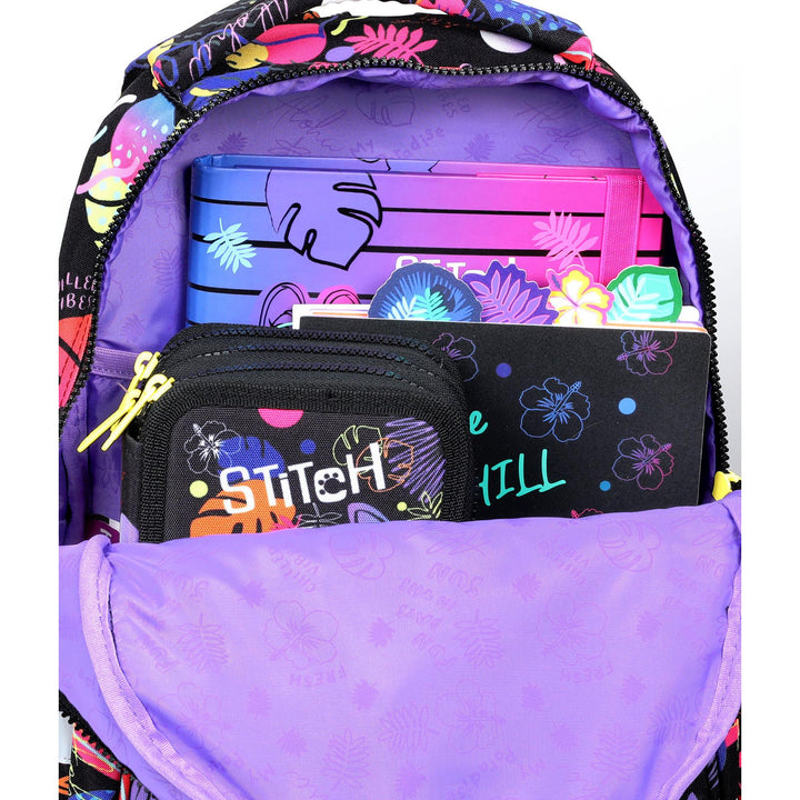Coolpack Jerry DISNEY STITCH 19 L školní batoh černý + CoolPack Campus Disney Stitch oválný školní penál F062886