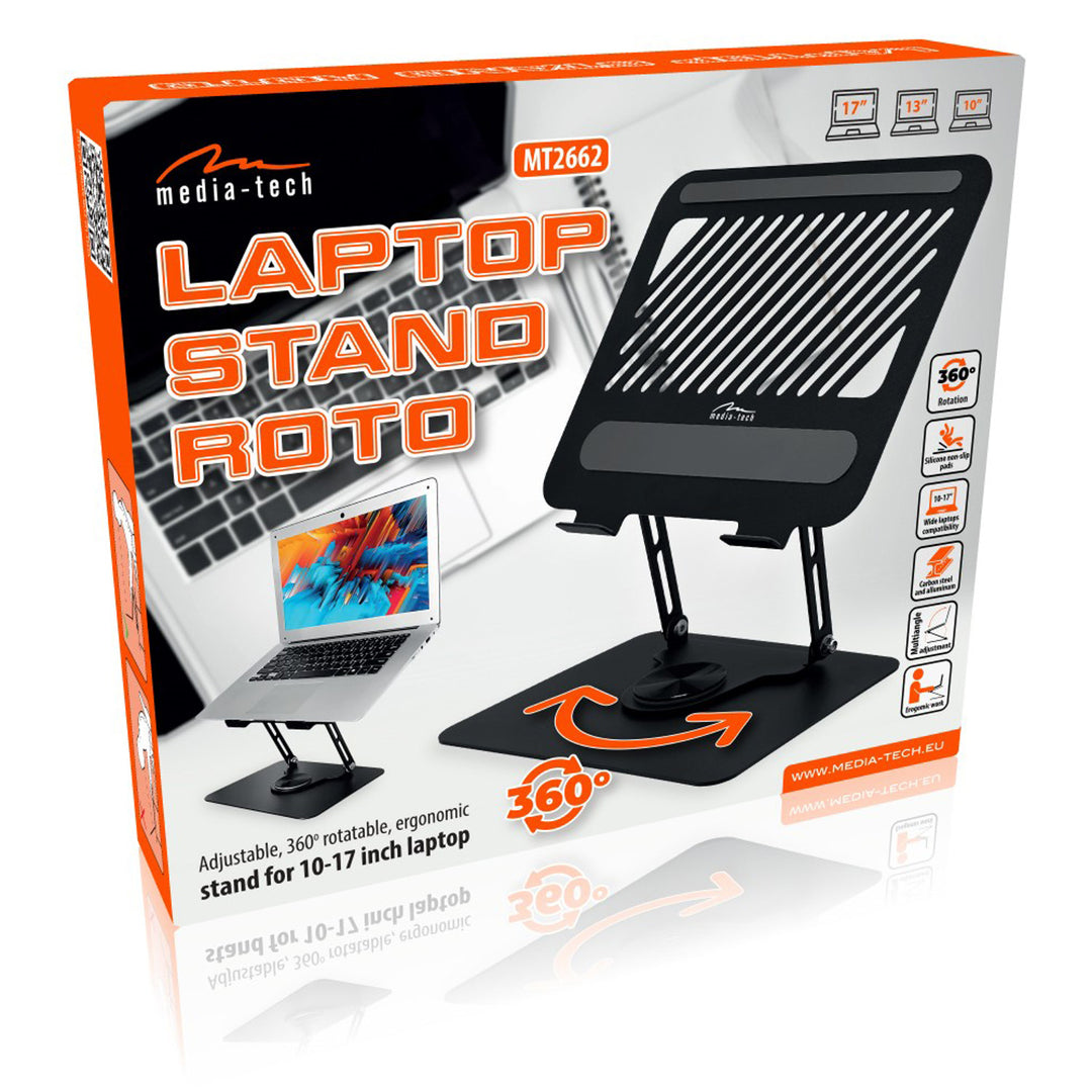 Nastavitelný, otočný, ergonomický stojan na notebook 10-17, Media-Tech MT2662