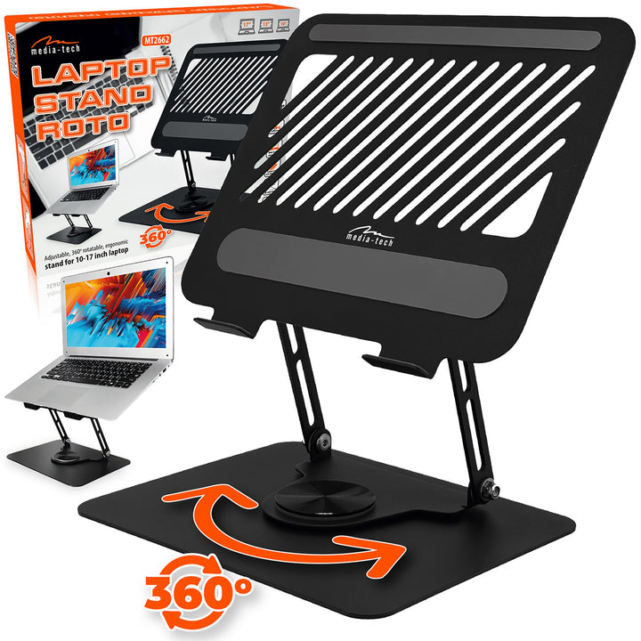 Nastavitelný, otočný, ergonomický stojan na notebook 10-17, Media-Tech MT2662
