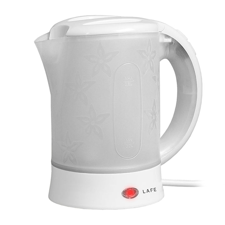 Rychlovarná konvice Lafe, turistická, 600 W, objem 0,6 l, 2 šálky, 2 lžíce, bílá, Scandi