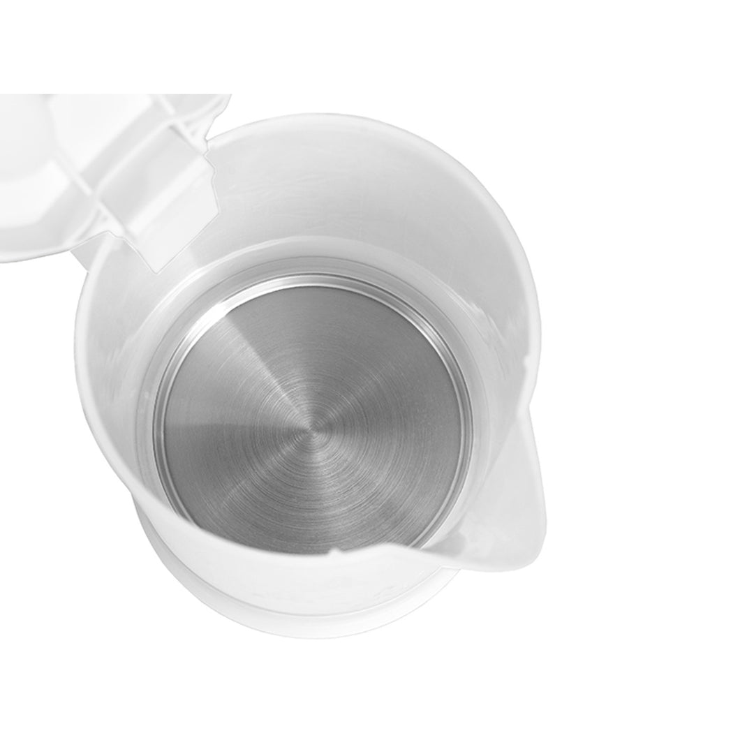 Rychlovarná konvice Lafe, turistická, 600 W, objem 0,6 l, 2 šálky, 2 lžíce, bílá, Scandi
