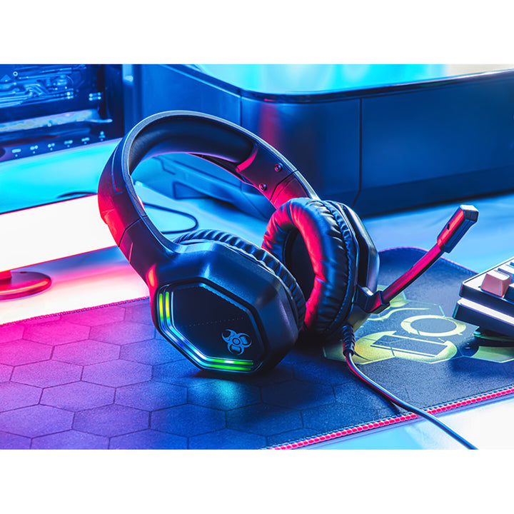 Herní sluchátka Tracer, podsvícení RGB, skládací mikrofon, Gamezone GZ X3