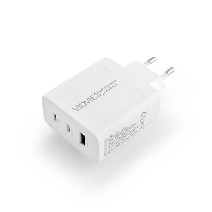 Síťová nabíječka VIDVIE, 3A, 65W, 2x USB-C, 1x USB, kabel USB-C/USB-C, PLE262