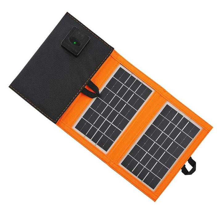 Solární panel, nabíječka, 6W, 1 port USB, černo-oranžový, A01