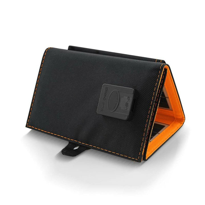Solární panel, nabíječka, 6W, 1 port USB, černo-oranžový, A01