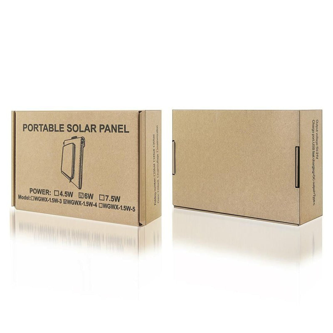 Solární panel, nabíječka, 6W, 1 port USB, černo-oranžový, A01