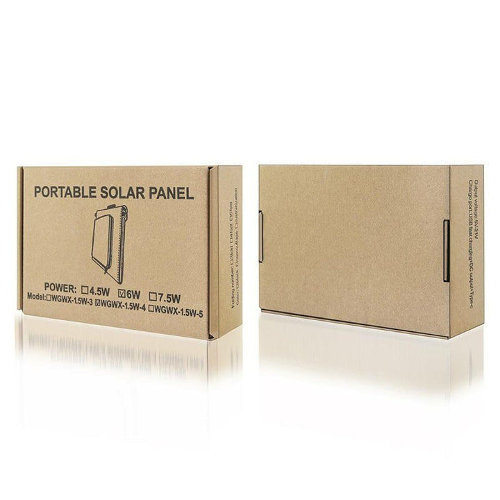 Solární panel, nabíječka, 6W, 1 port USB, černo-oranžový, A01
