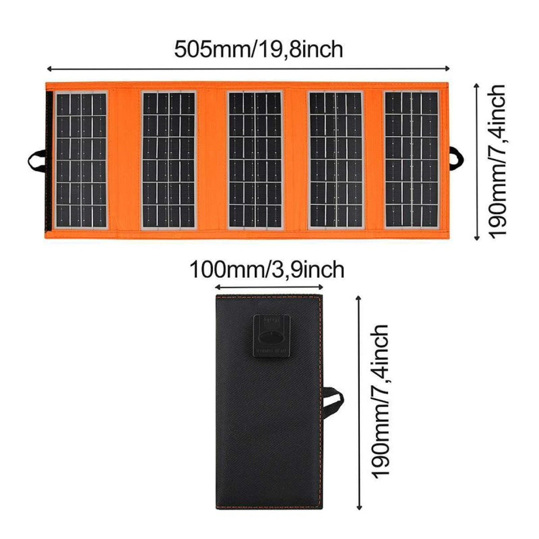 Solární panel, nabíječka, 10 W, 1 port USB, černo-oranžový, A02